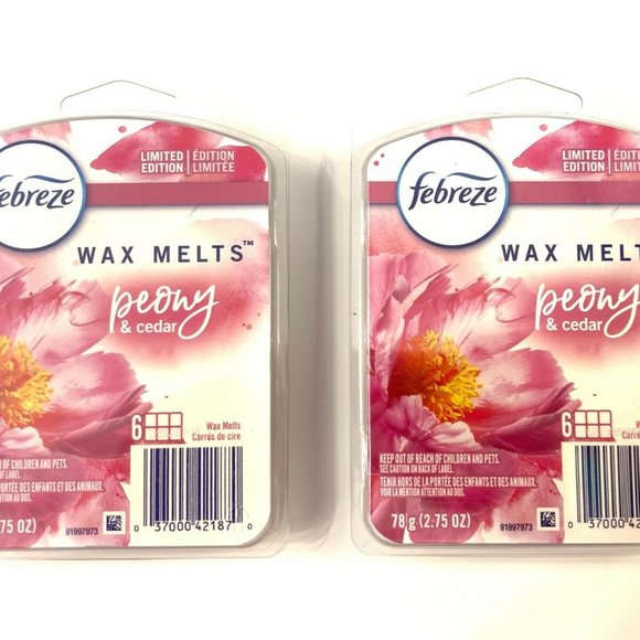 Febreze Wax Melts: Limited Edition Peony & Cedar Wax Melts 2 Packs of 6 - Picture 2 of 2